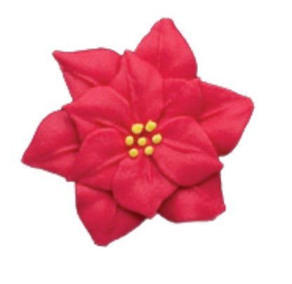 Edible Decorations Red Poinsetta 1 3/4in 5-Count
