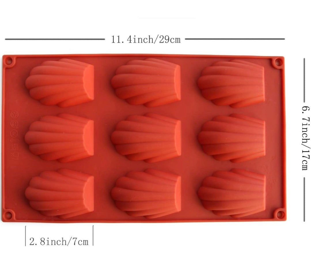Madeleine Shell Silicone Mold 9 Cavity