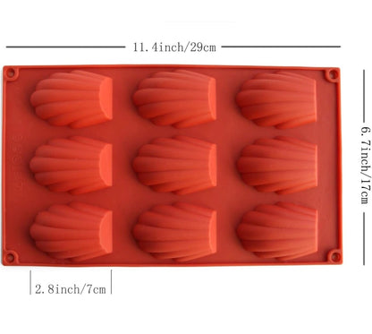 Madeleine Shell Silicone Mold 9 Cavity