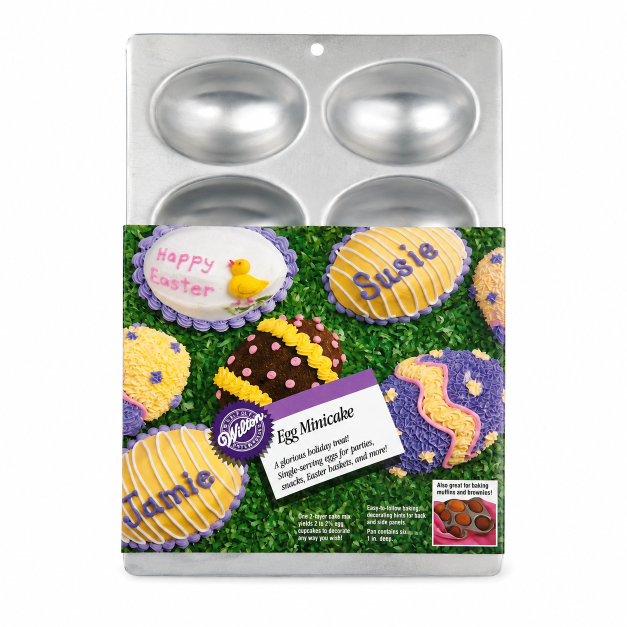 Wilton Egg Minicake Pan 2105-2118 | Aluminum Easter Egg Cake Pan New Vintage 1989