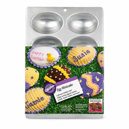 Wilton Egg Minicake Pan 2105-2118 | Aluminum Easter Egg Cake Pan New Vintage 1989