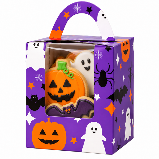 Halloween Cookie & Treat Box with Removable Cupcake Insert – 5 Pack