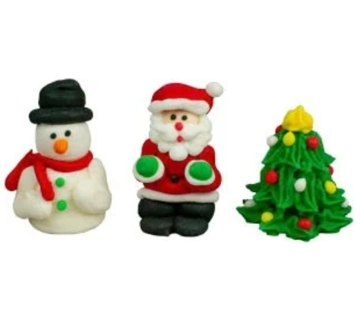 Edible Decorations Christmas 3D Assortment 4 Count