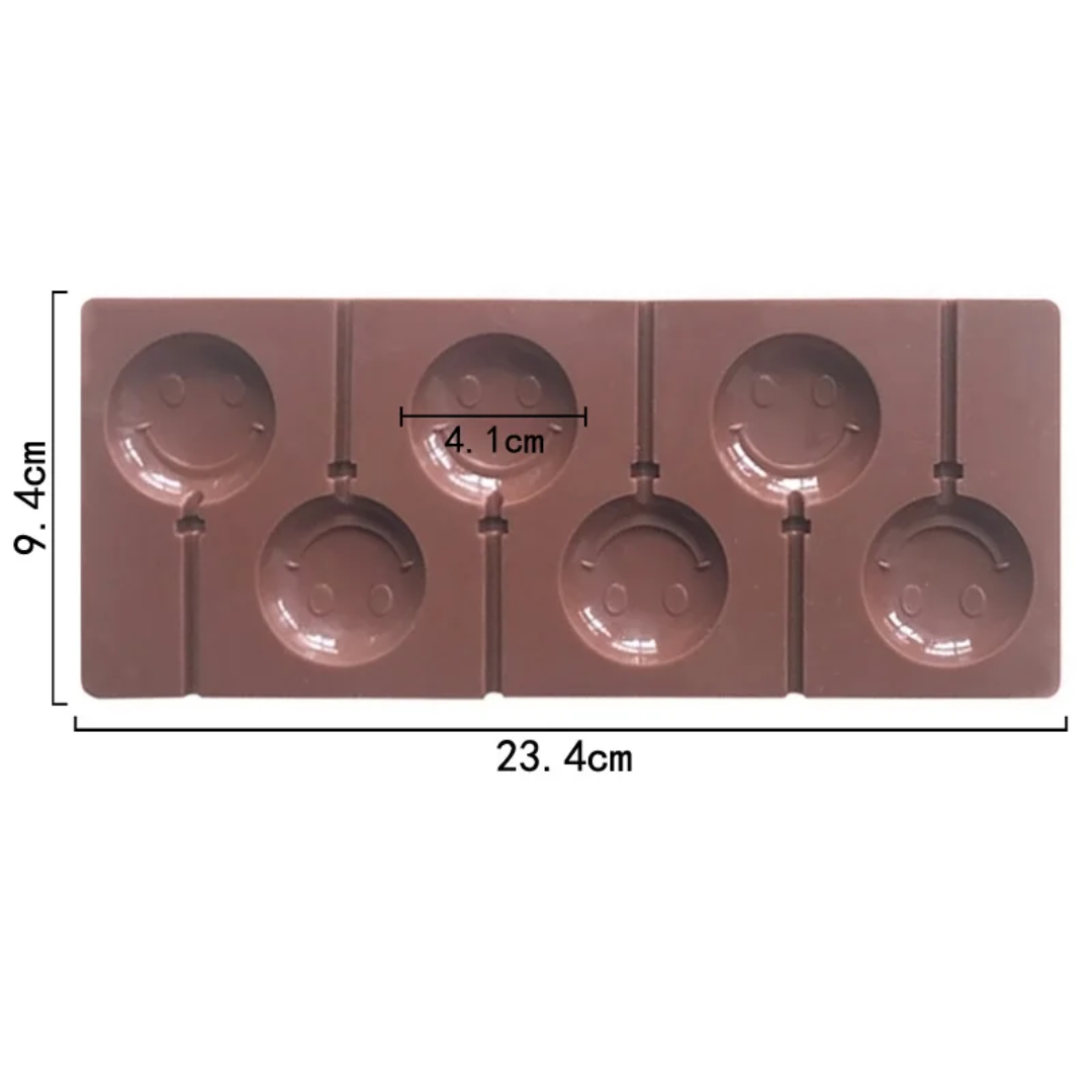 Smiley Face Lollipop Silicone Mold – 6 Cavity
