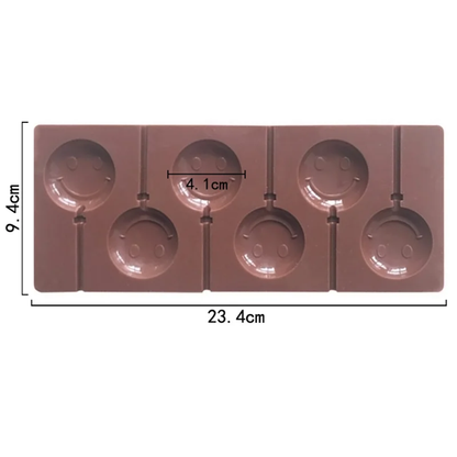 Smiley Face Lollipop Silicone Mold – 6 Cavity