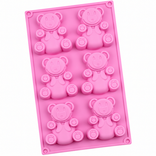 Teddy Bear Silicone Chocolate Mold – 6 Cavity