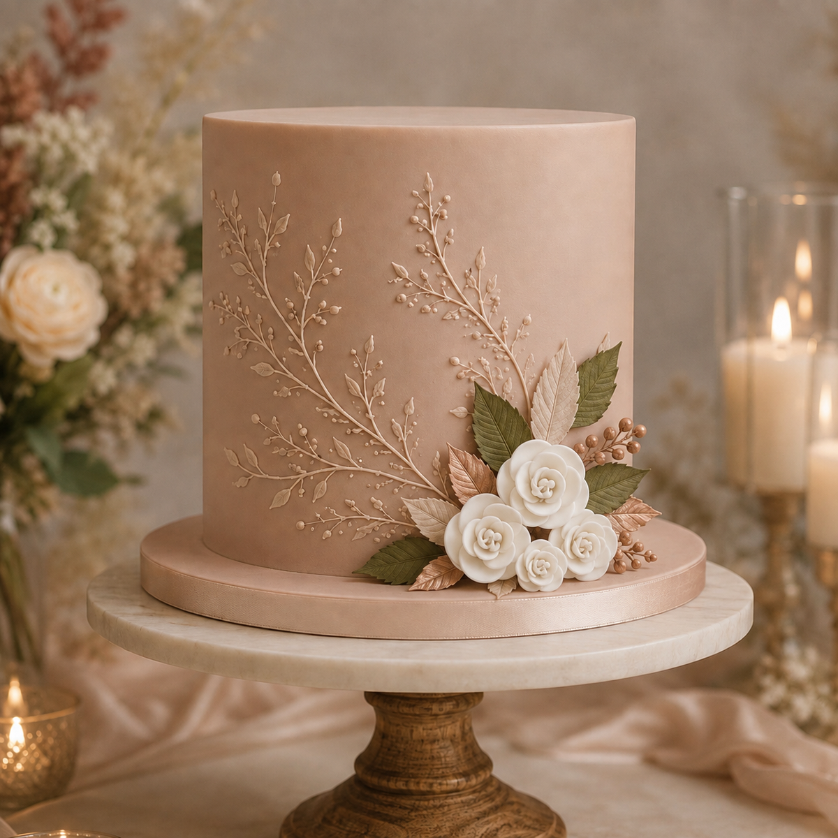 Dog Roses | Gum Paste 4 Count | 1 3/4" Sugar Flowers for Wedding Cakes & Cupcakes
