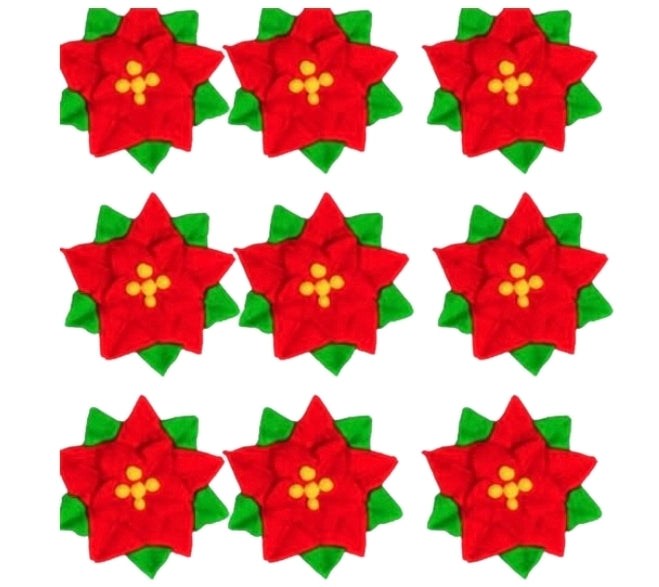 Edible Decorations Mini Red Poinsetta 12 Count