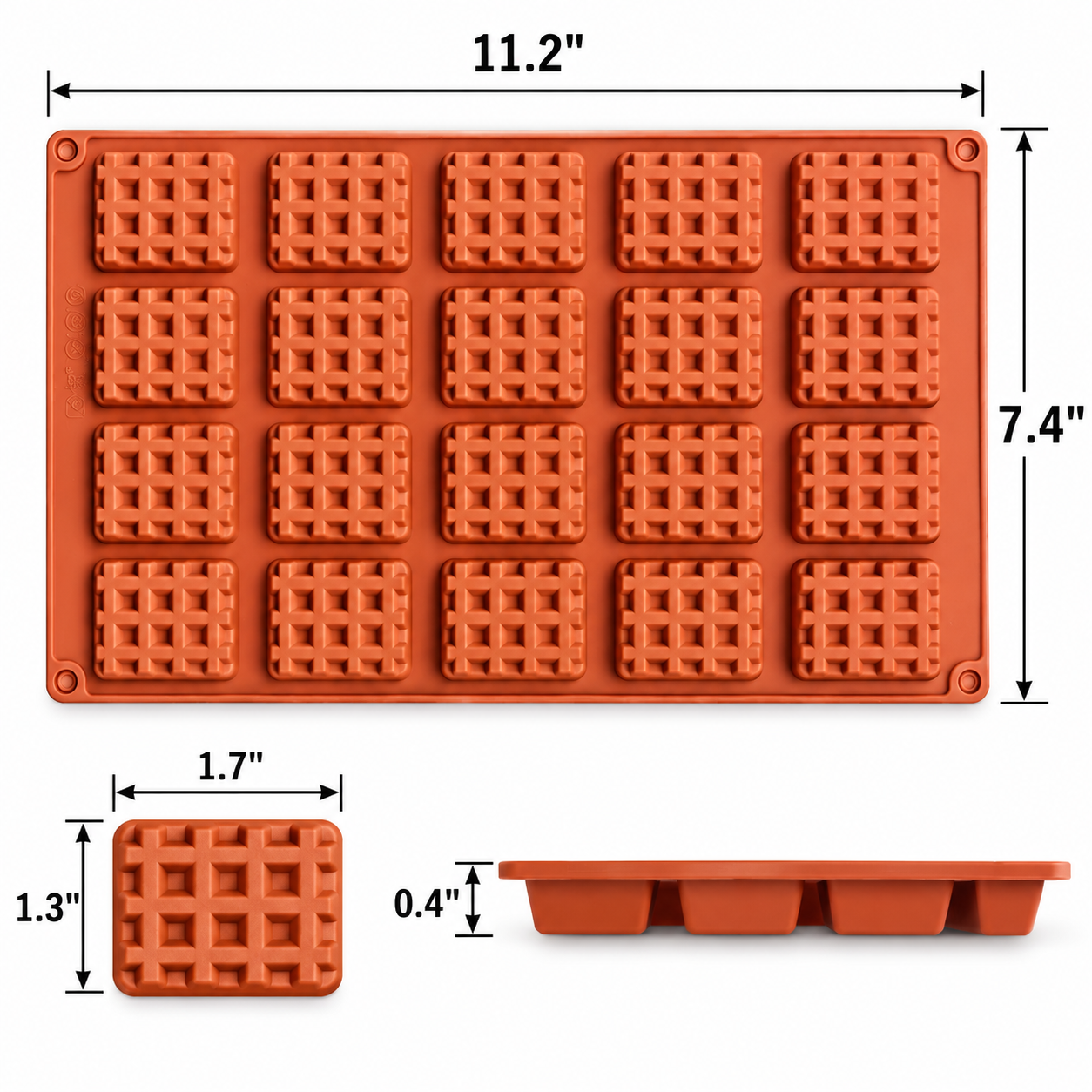 Waffle Square Silicone Chocolate Mold