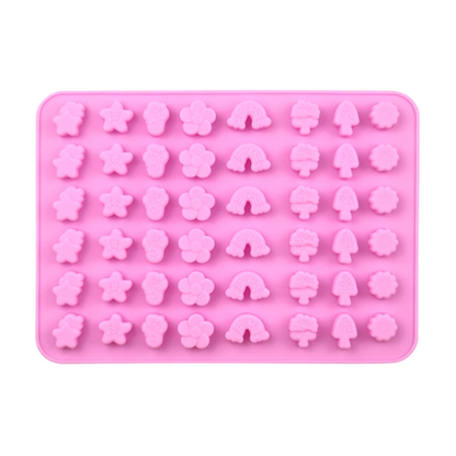 Mini Rainbow, Flower & Nature Silicone Gummy Mold – 48 Cavity
