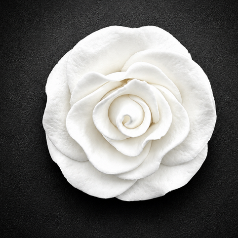 White Gum Paste Rose | White Rose Gumpaste Wedding Cake Decoration 2.5in