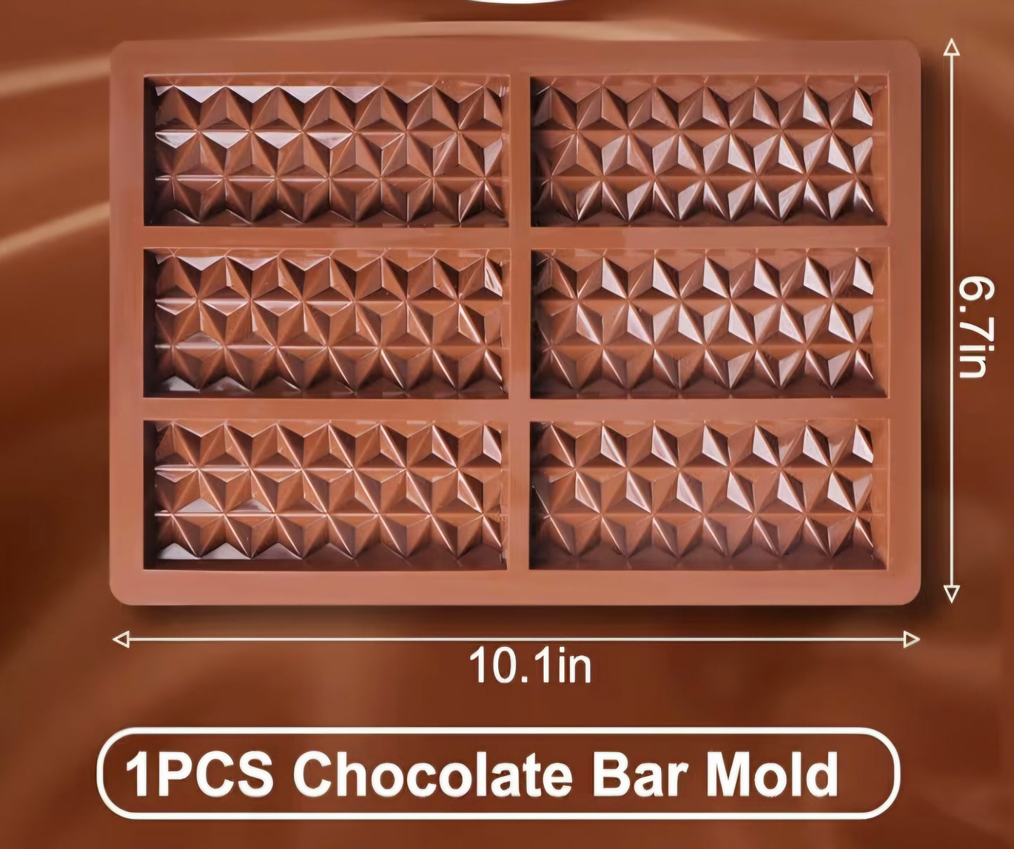 Chocolate Bar Pyramid Mold 6 Cavity