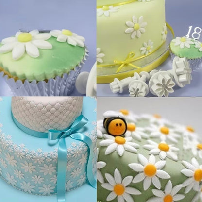 Flower Plunger Fondant Cutters - 4 Piece Set
