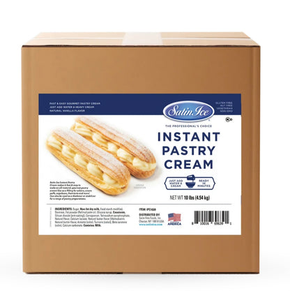 Satin Ice Instant Pastry Cream Mix – 10 lb Bulk Box | Custard-Style Pastry Filling