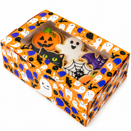 Halloween Cookie & Treat Box with Removable 6-Cupcake Insert – 5 Pack