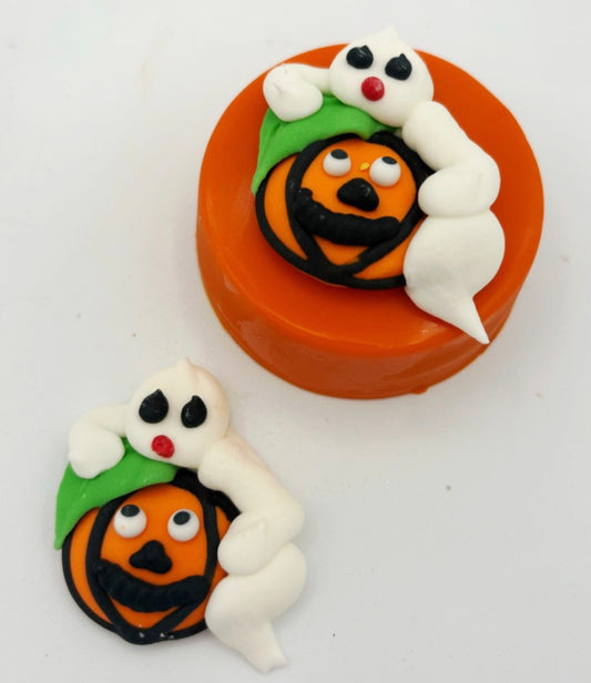 Edible Decorations Pumpkin With Ghost 6 Count