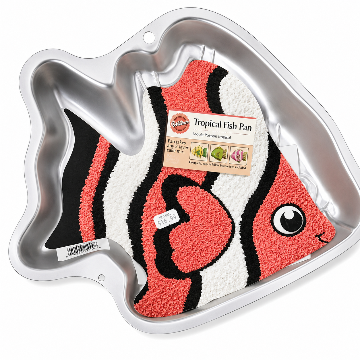 Wilton Tropical Fish Cake Pan 2006 Aluminum New w/ Insert Clown fish Vintage