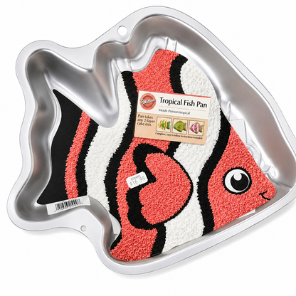 Wilton Tropical Fish Cake Pan 2006 Aluminum New w/ Insert Clown fish Vintage
