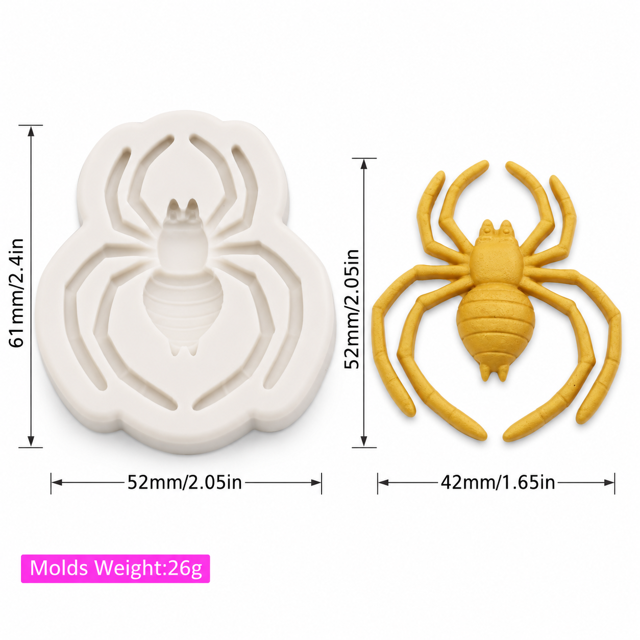 Spider Silicone Mold - Halloween Chocolate, Fondant & Candy Mold