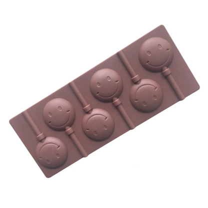 Smiley Face Lollipop Silicone Mold – 6 Cavity
