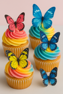 Butterfly Cake Decor Edible Wafer Butterflies 50-Count