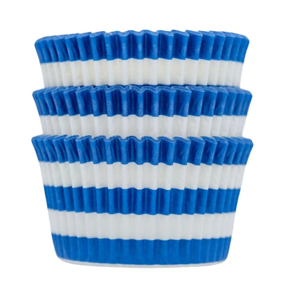 Royal Blue & White Striped Cupcake Liners 50-count