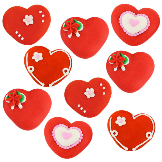 Whimsical Hearts Icing Toppers 10 Count