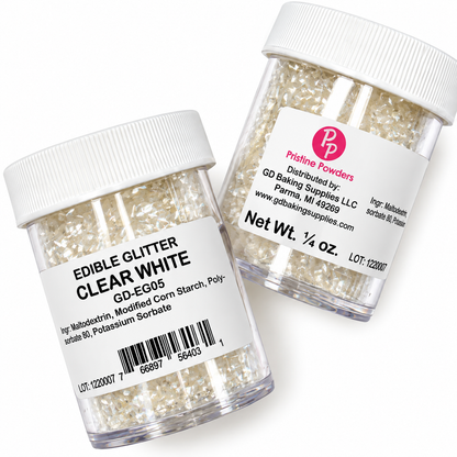 Edible Glitter Clear White .25 Oz