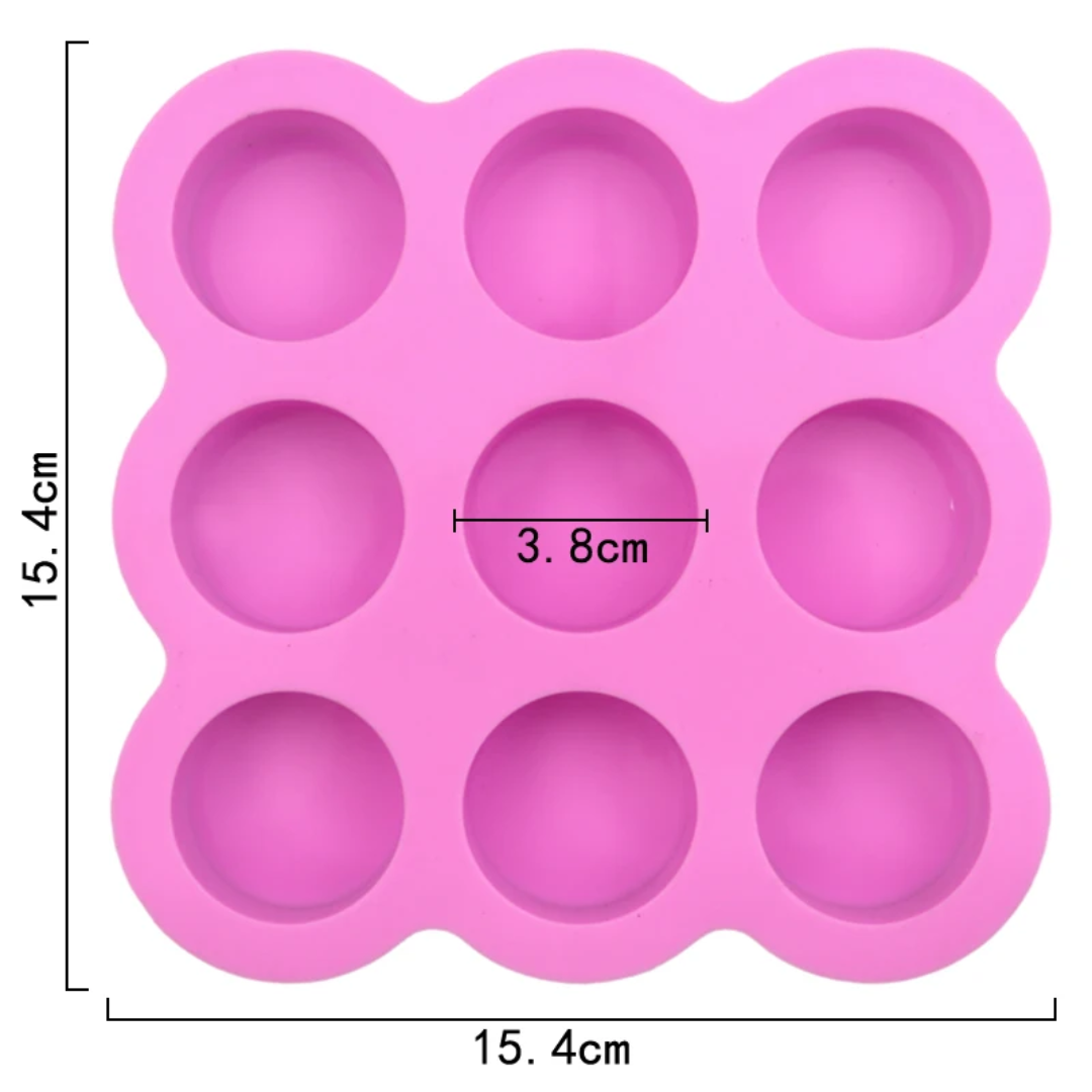 Round Cookie Bar Silicone Mold – 9 Cavity