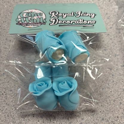 Rosebud Gum Paste Flower Blue 6 Count