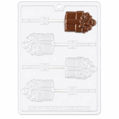 Life Of The Party Christmas Present Lollipop 4 Cavity