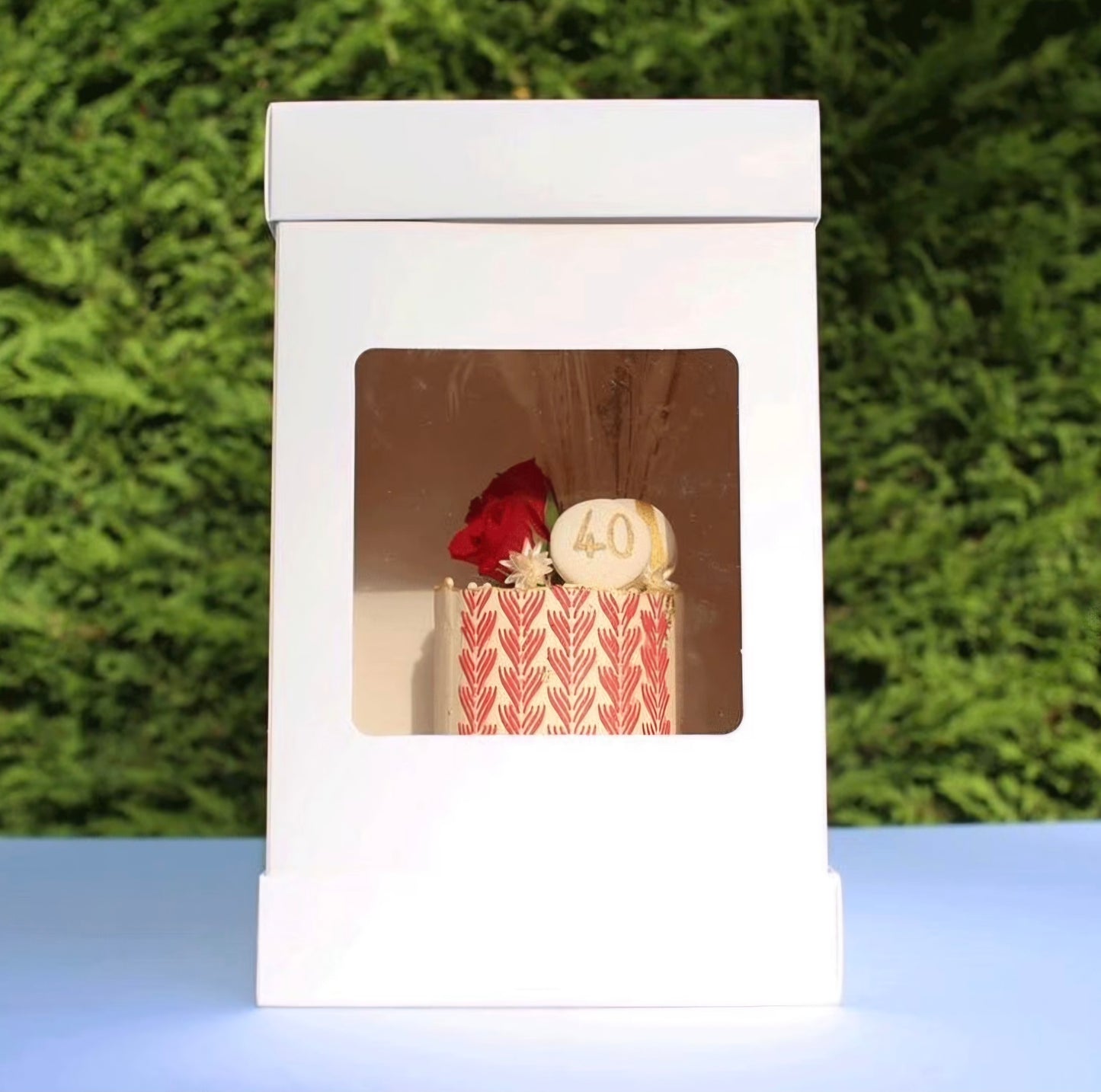 Tall Cake Box with Window – Extra Tall Bakery Box for Layer Cakes 8x8x14