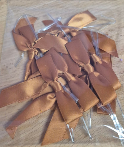 Medium Brown Bows With Twist Ties 10 Count