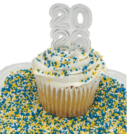 Royal Blue Yellow White Graduation Nonpareil Mix