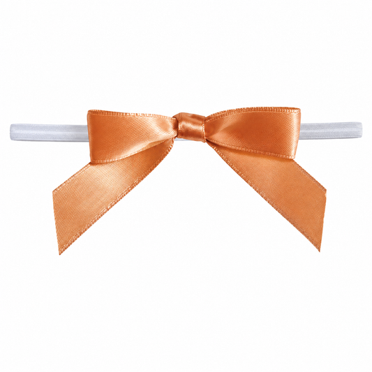 Peach Bow Twist Ties 10pk