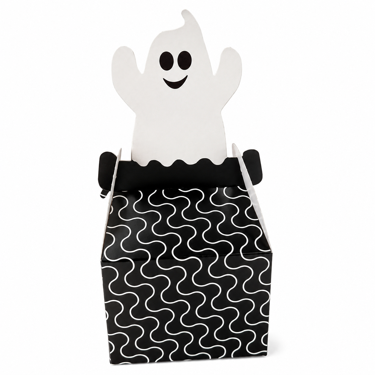 Halloween Candy Box Black And White Ghost 4 Ct
