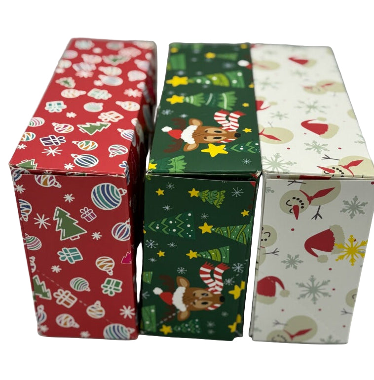 Christmas Cookie Boxes – Assorted 3-Pack (9"x6") with Clear Window