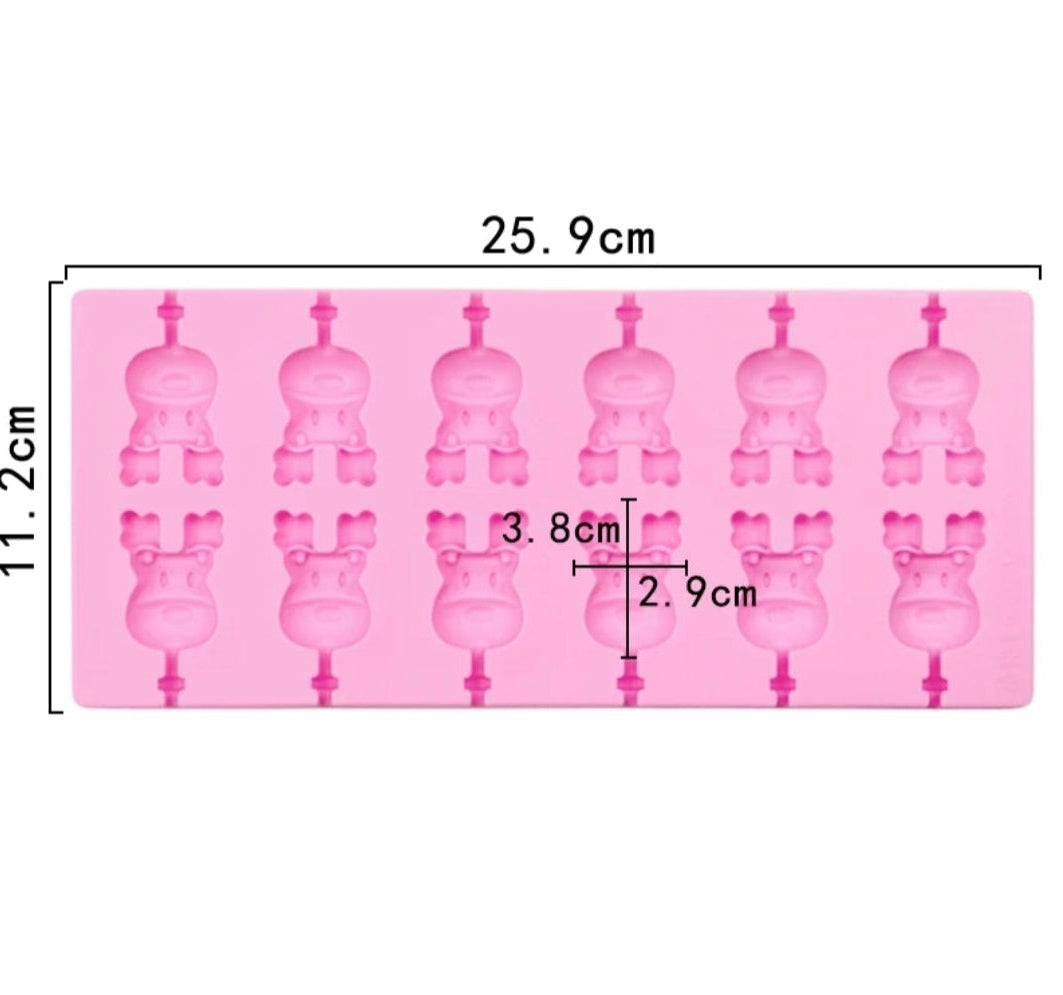 Reindeer Silicone Lollipop Mold 12 Cavity