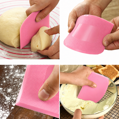 Pink Cake Scraper & Icing Smoother | Buttercream, Frosting & Cake Decorating Tool