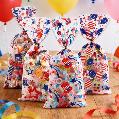 Patriotic Cello Treat Bags 20 Count