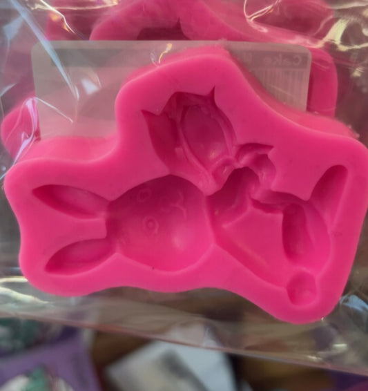 Easter Bunny With Flower Silicone Mold