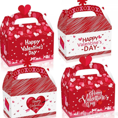 Valentine’s Day Gable Treat Boxes, 4 Count | Heart & Love Designs