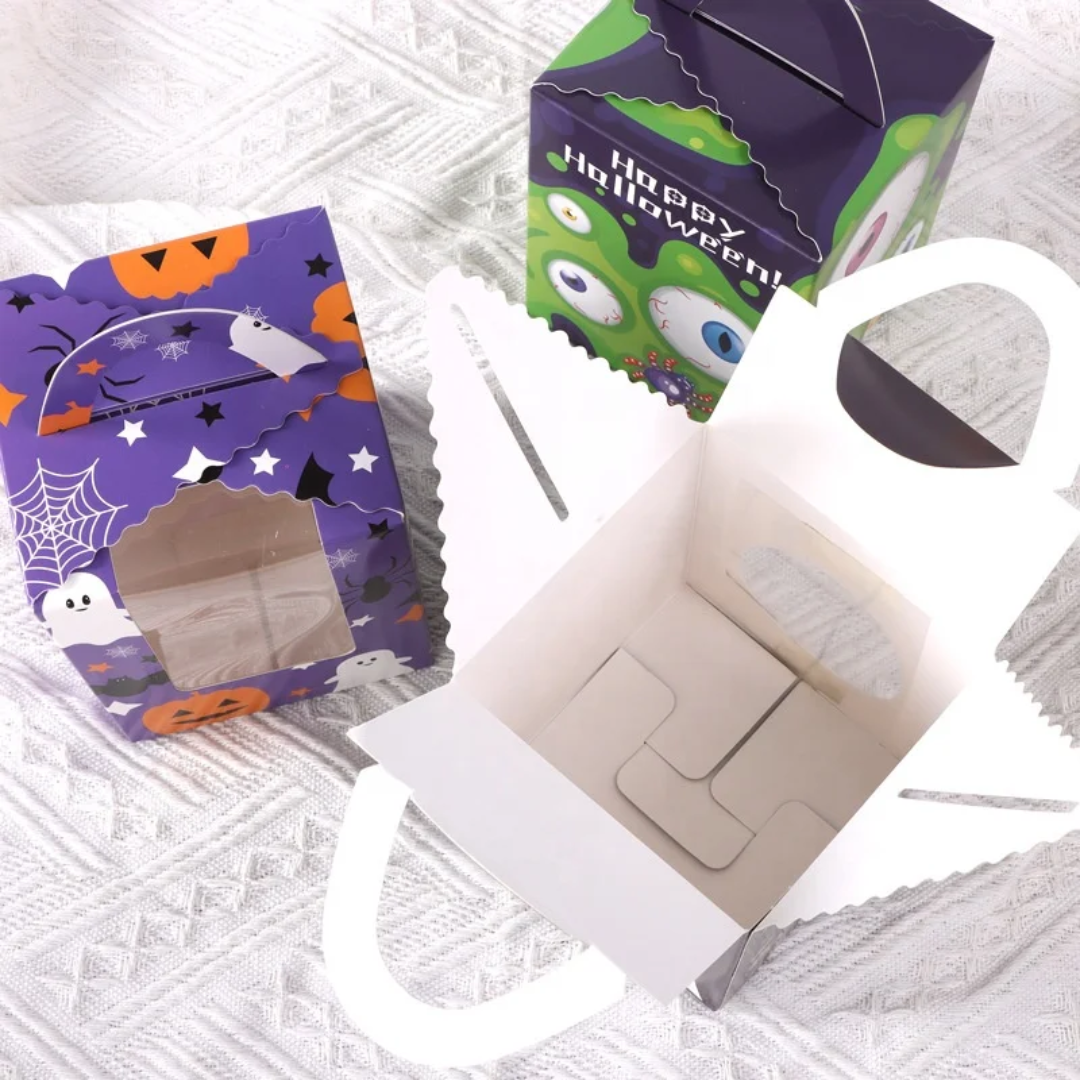 Halloween Single Cupcake Box with Handle & Window – 5 Pack
