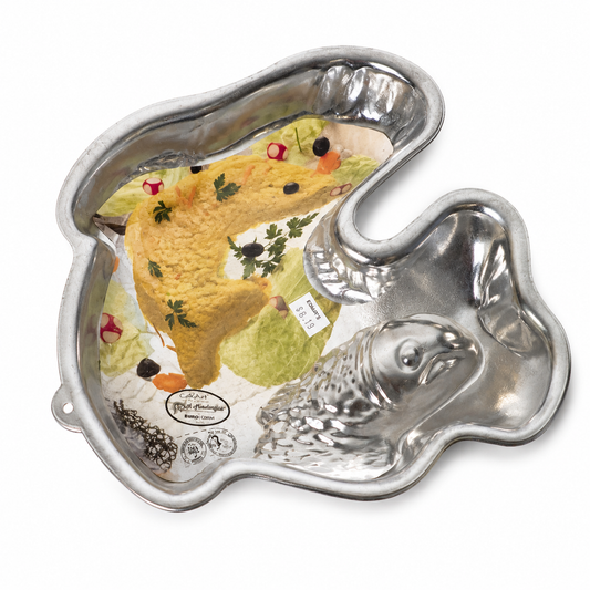 Vintage Fox Run Fish Cake & Gelatin Mold Made in Portugal by A Metalúrgica NEW w/ Insert