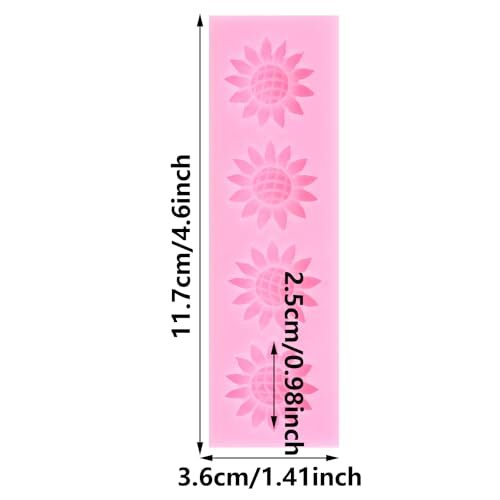 Mini Sunflower Silicone Mold – 4 Cavity Fondant, Chocolate & Candy Flower Mold