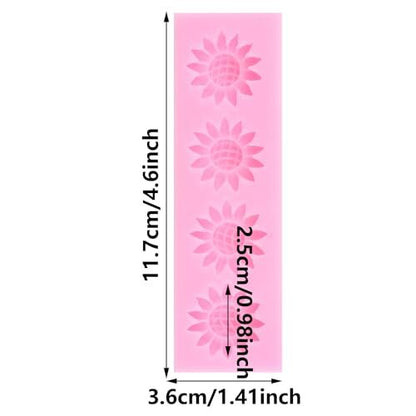 Mini Sunflower Silicone Mold – 4 Cavity Fondant, Chocolate & Candy Flower Mold