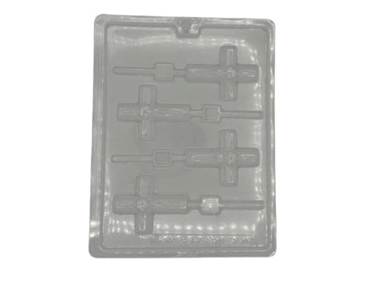 Cross With Flowers  Lollipop Mold 4 Cavity