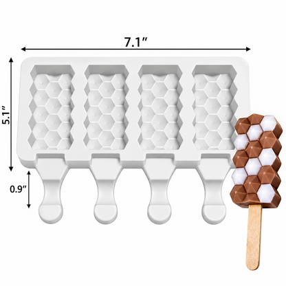 Honeycomb Cakesicle Silicone Mold | 4 Cavity