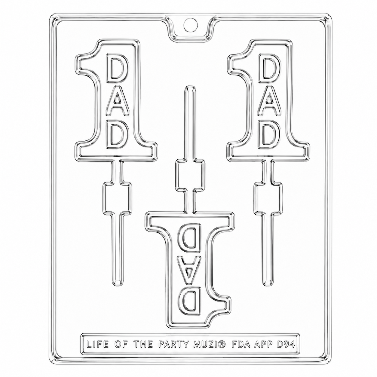 Fathers Day #1 Dad Lollipop Mold 3 Cavity