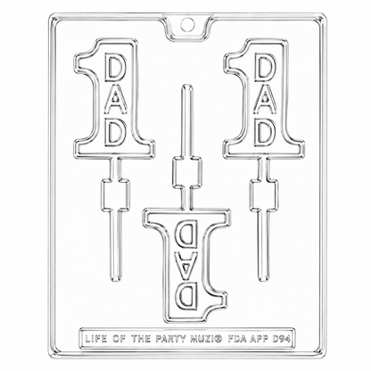 Fathers Day #1 Dad Lollipop Mold 3 Cavity